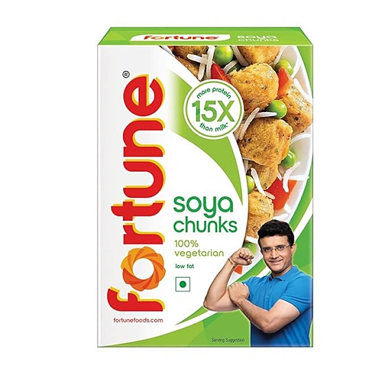 Fortune Soya Chunks, 15x more protein than milk, 200 grams / 200g+25g