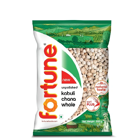 Best Seller Fortune Kabuli Chana, 500 gm, Unpolished and Sortex cleaned