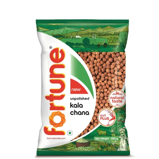 FORTUNE Kala Chana Whole, 500 Gm, Unpolished And Sortex Cleaned