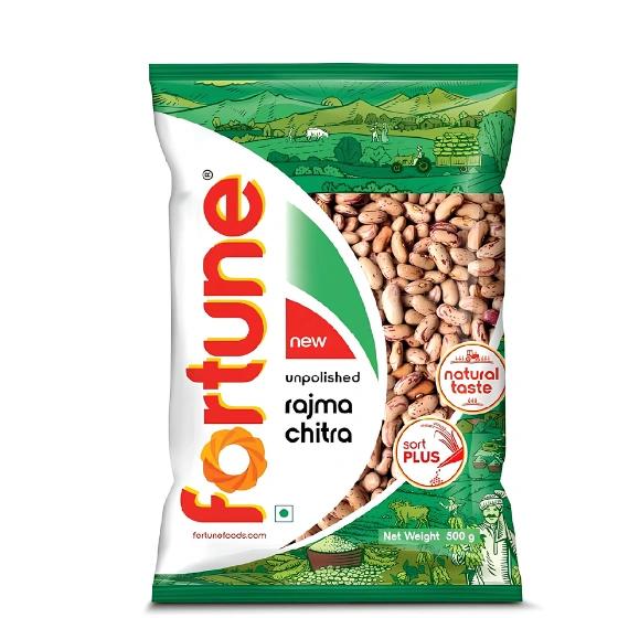 FORTUNE Rajma Chitra, 500 Gm, Unpolishedand Sortex Cleaned