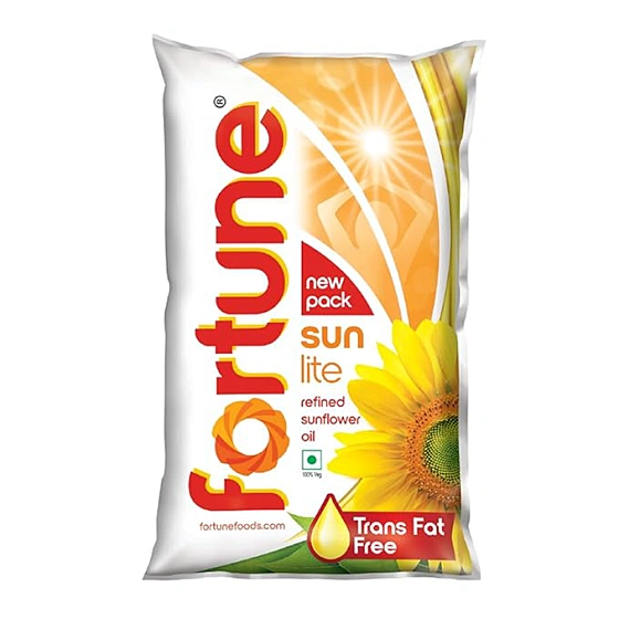 Fortune Sunlite Refined Sunflower Oil, 800gm Pouch