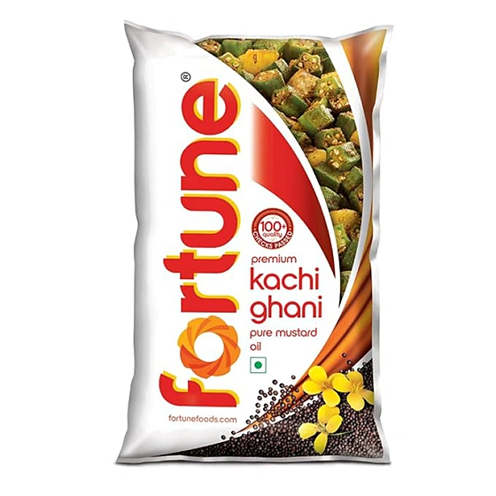 Fortune Premium Kachi Ghani Pure Mustard Oil, 1 ltr pouch