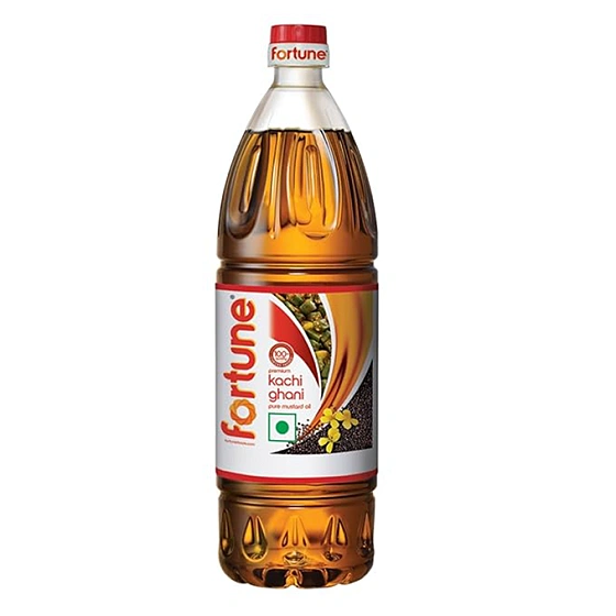 Fortune Kachi Ghani Oil, Mustard, 455g / 500ml Pet Bottle