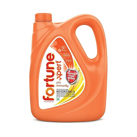 Fortune Xpert Pro Immunity Oil | Blend of Rice Bran & Refined Sunflower Oil |To Boost Immunity |Best for Heart Patients |Edible 5L Jar/4.250L jar