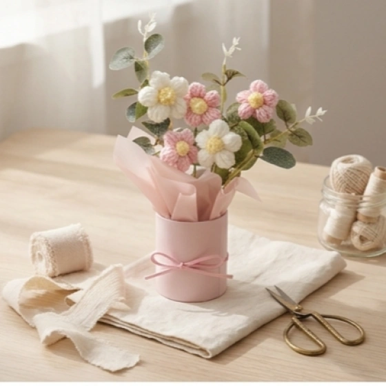 Artificial Crochet Flower Bouquet for Gifting & Home Decor
