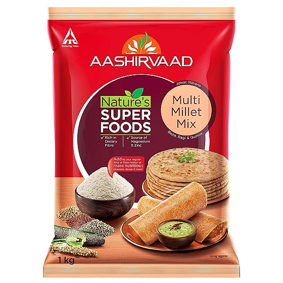 Aashirvaad Nature’s Superfoods Multi Millet Mix Flour, 1 kg Pack, High Fibre & Protein Atta | Gluten Free Flour