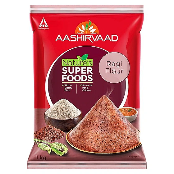 Aashirvaad Nature’s Superfoods Ragi Flour, 1kg Pack, High Fibre & Protein Atta | Gluten-Free Flour
