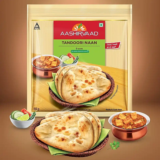 Aashirvaad Tandoori Naan - Heat & Eat, 400 g  1 pack