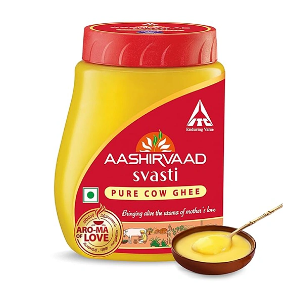 Aashirvaad Pure Cow Ghee, PET Jar, Rich Aroma, 200ml