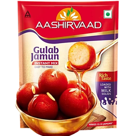 Aashirvaad Instant Mix Gulab Jamun, 500g Pack, Easy to Make Soft & Delicious 32-35 Gulab Jamuns in Just 3 Steps
