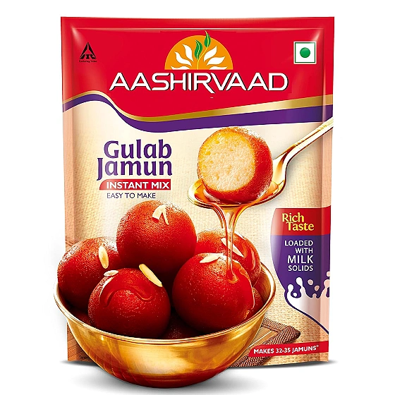Aashirvaad Instant Mix Gulab Jamun,200g Pack, Easy to Make Soft & Delicious 32-35 Gulab Jamuns in Just 3 Steps